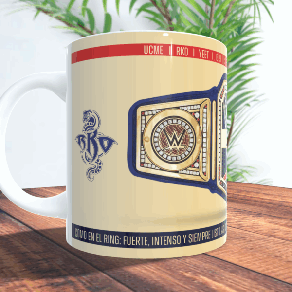 WWE - taza con cinturon Campeón Indiscutido personalizada - Imagen 2