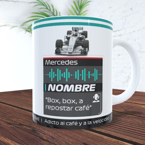 Mercedes AMG F1 - Taza personalizada con nombre - Imagen 2
