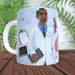 Personal de Salud - Taza personalizada con nombre (él)